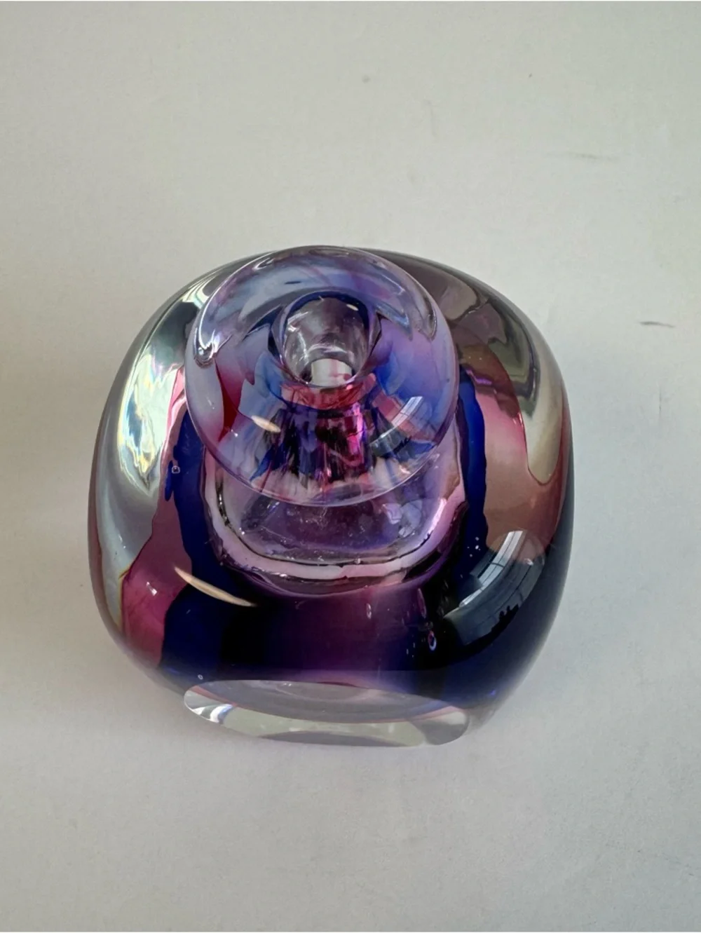Vintage Summerso Art Glass Bud Vase Purple Pink Blue Murano Style - Picture 6 of 10